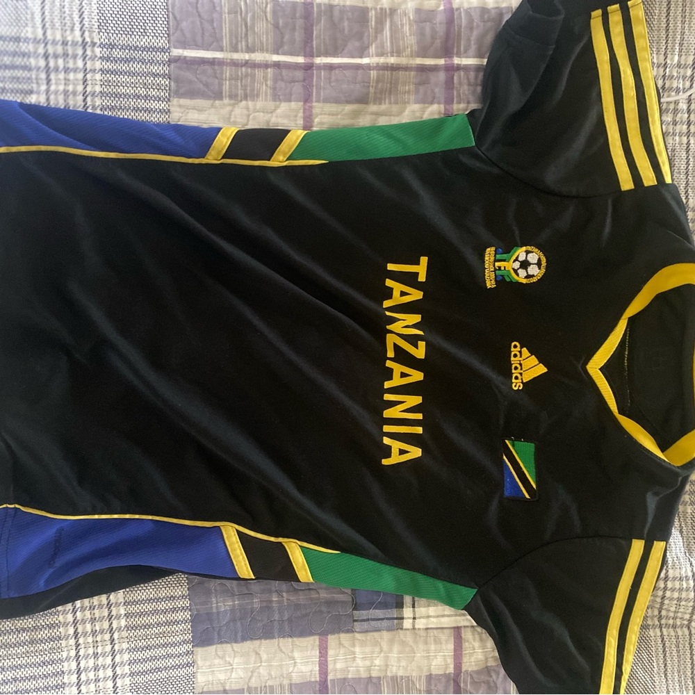 Adidas Tanzania Soccer Jersey Black Green Yellow